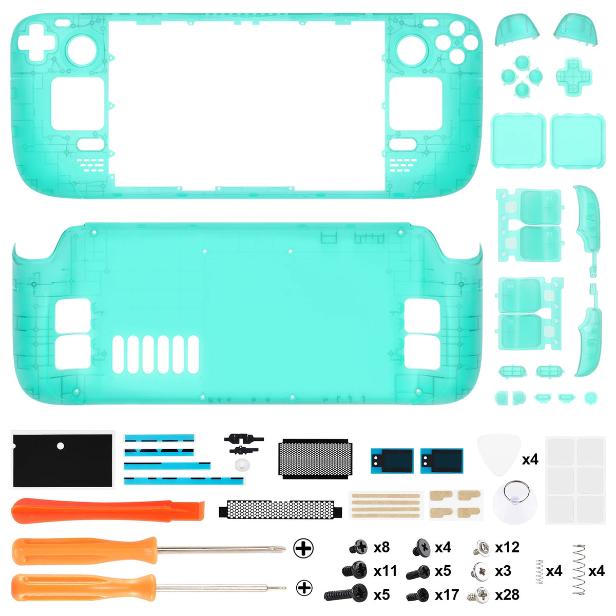 Steam Deck LCD eXtremeRate Clear Replacement Shell Set