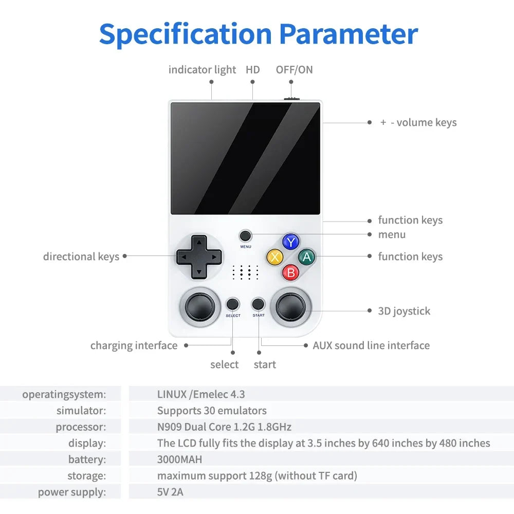 M21 Retro Handheld Game Console 3.5-Inch IPS, 20000 Games
