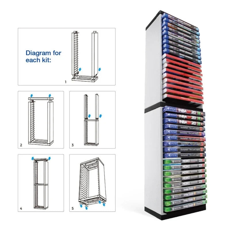 36 Game Disc Storage Tower for PS5 PS4 Xbox One Switch