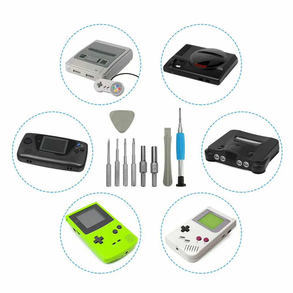 10-in-1 Phillips Triwing Screwdriver Bit Set Console/Cartridge Repair Tool For Nintendo Switch NES N64 NGC Wii GBC Sega etc.