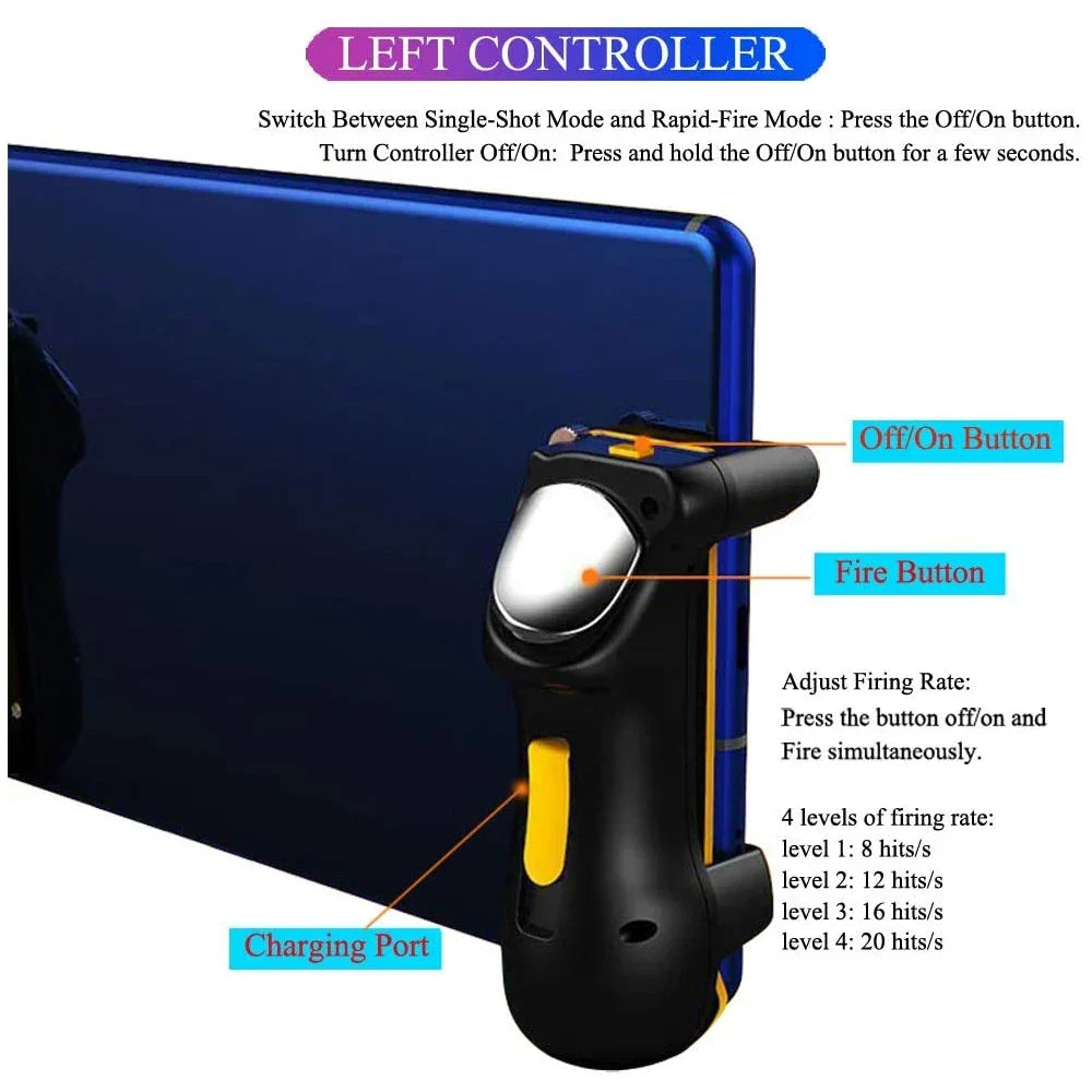 Mobile Phone PUBG Trigger Gamepad with Capacitive L1R1 Aim Button