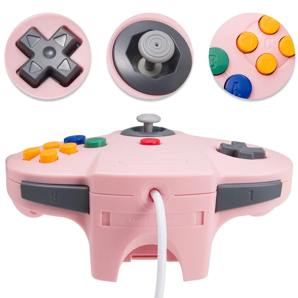 Wired Controller for N64 Console, Retro Gamepad Replacement