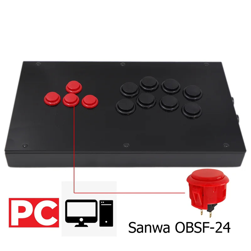 Transparent Hitbox Mixbox WASD Fight Stick, Sanwa Buttons, PS4/PC