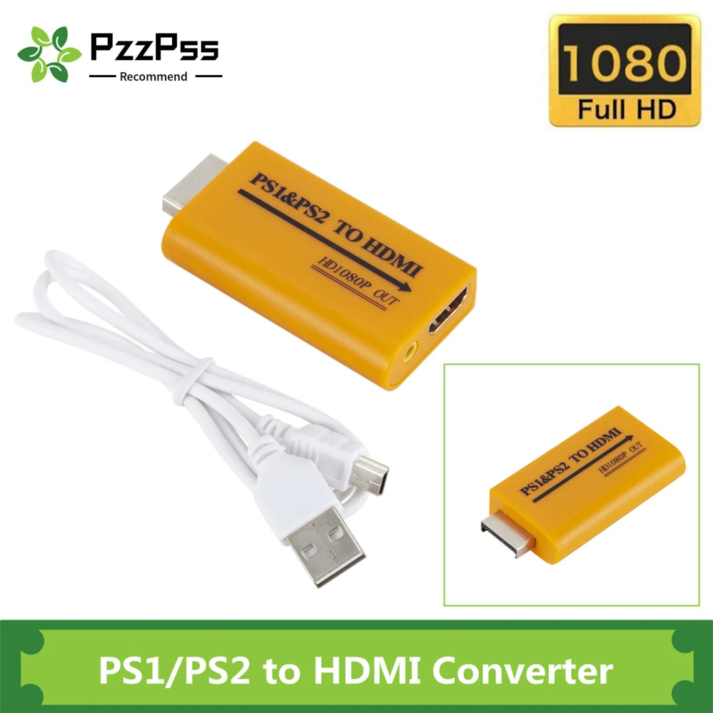 PS1 PS2 to HDMI Adapter with 1080P Video Output for HDTV