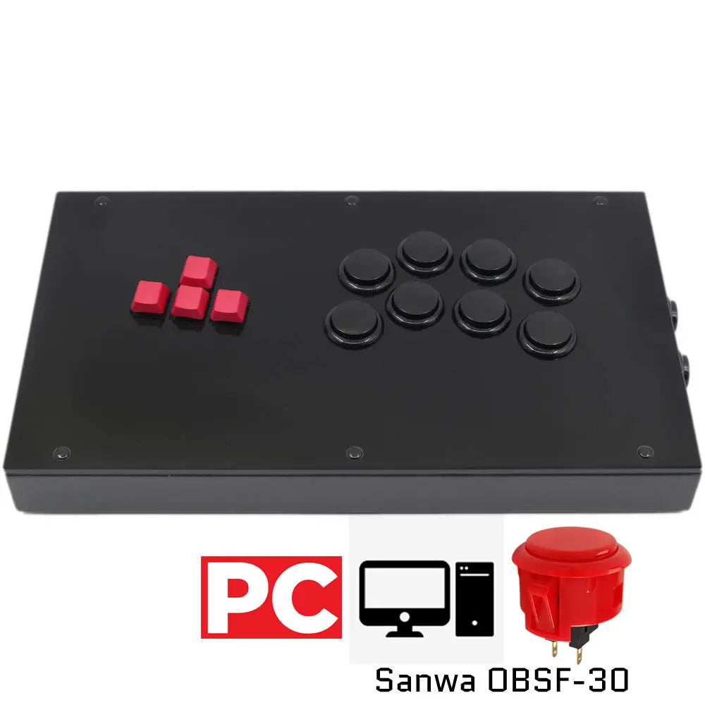Transparent Hitbox Mixbox WASD Fight Stick, Sanwa Buttons, PS4/PC
