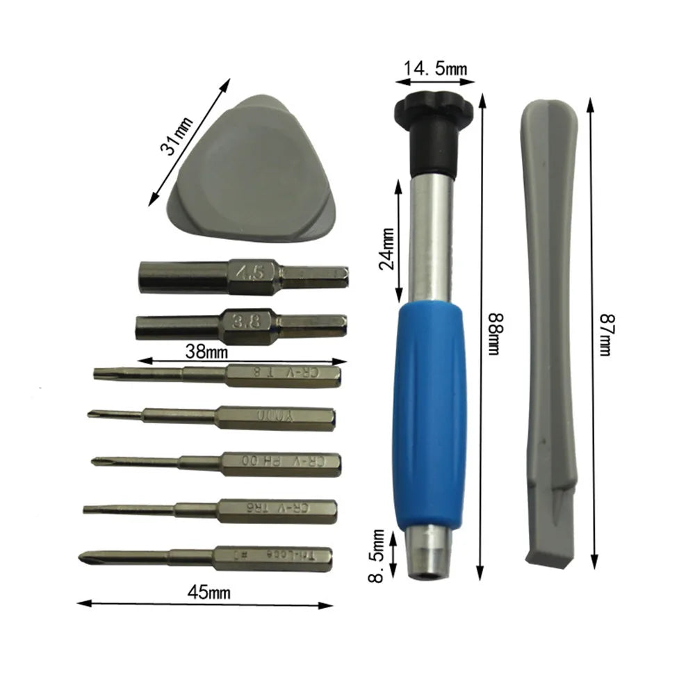 10-in-1 Phillips Triwing Screwdriver Bit Set Console/Cartridge Repair Tool For Nintendo Switch NES N64 NGC Wii GBC Sega etc.