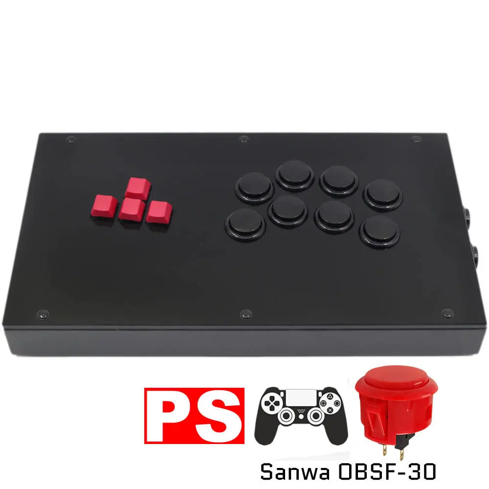 Transparent Hitbox Mixbox WASD Fight Stick, Sanwa Buttons, PS4/PC