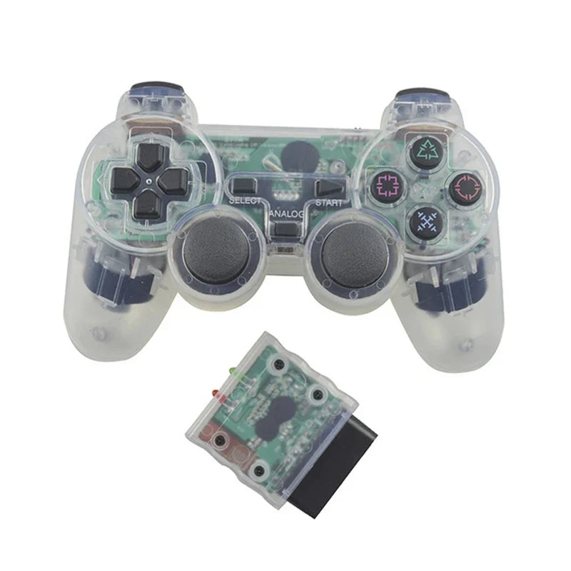 Transparent Wireless Gamepad for Sony PS2, Bluetooth 2.4G