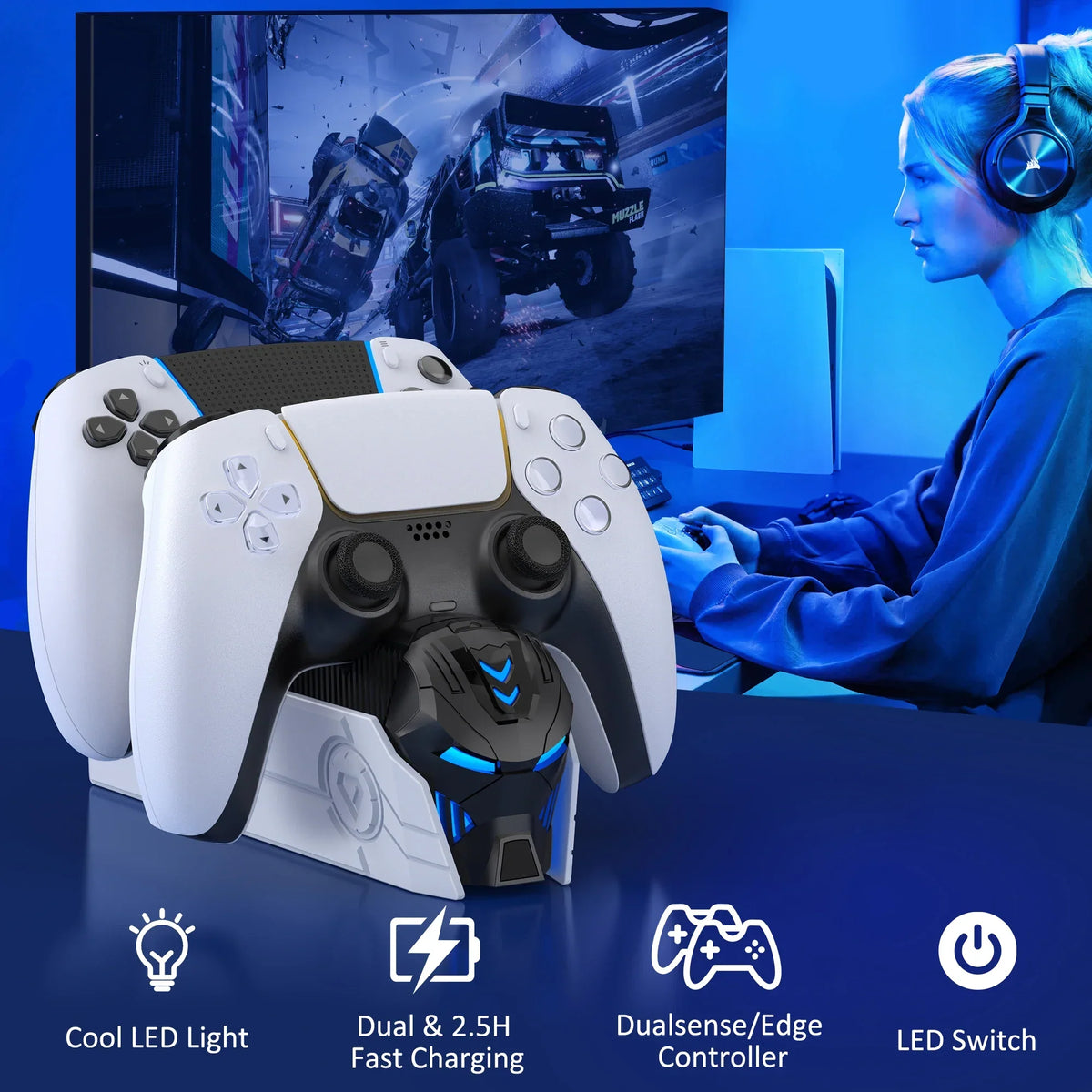 PS5 Controller Dual Charging Station DualSense Charger Stand