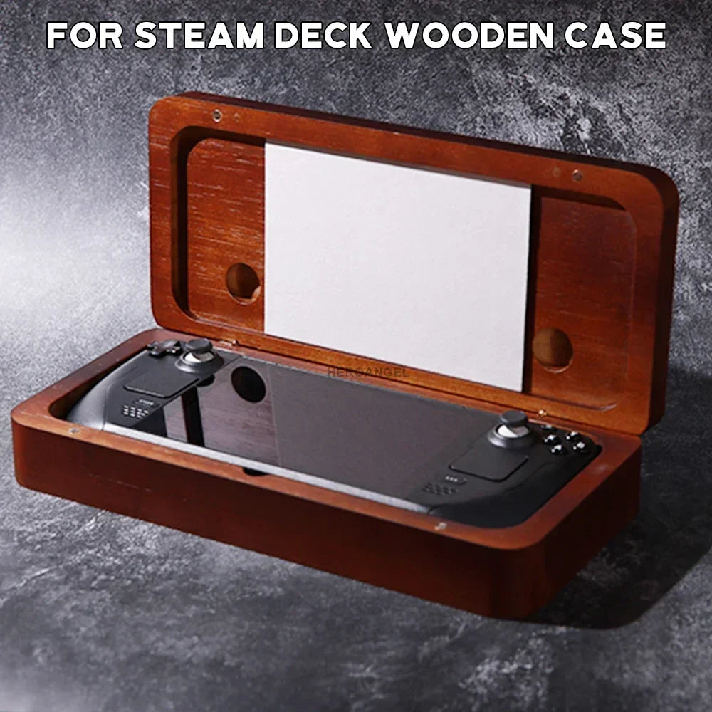 High-end For Steam Deck Anti-drop Shockproof Exquisite Wooden Magnetic Hard Storage Table Box Unique Style Storage Holder Case