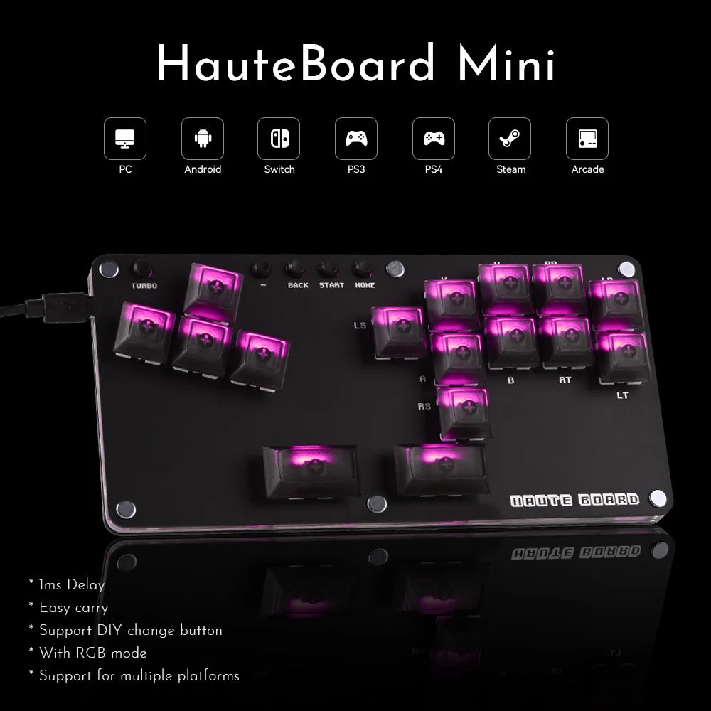 Haute42 Fightstick Hitbox Leverless Controller Mini Stickless Arcade Stick For PC /Ps3/ Ps4 /Switch Arcade Hitbox Controller