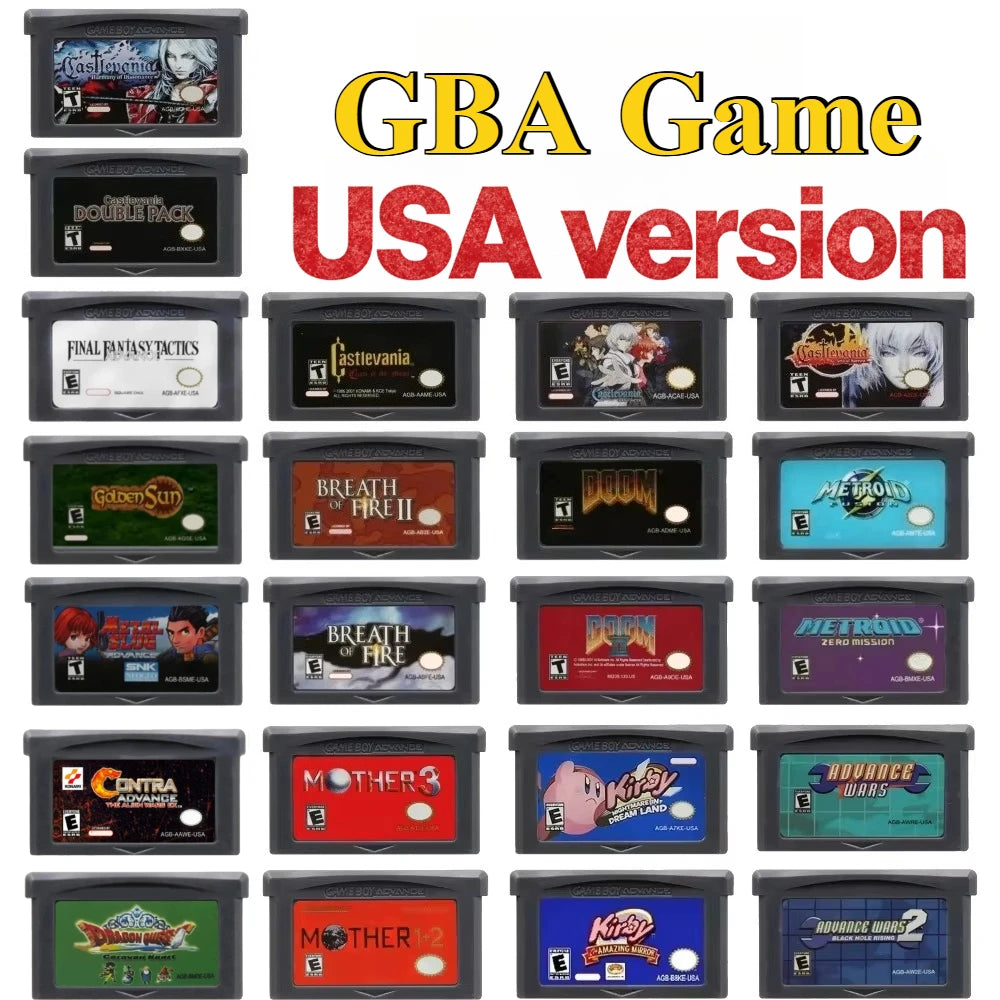 40+ Styles GBA Game Cartridge Cards USA English Version for Game Boy Advance GBA SP DS Lite Vintage Game Collection Gift