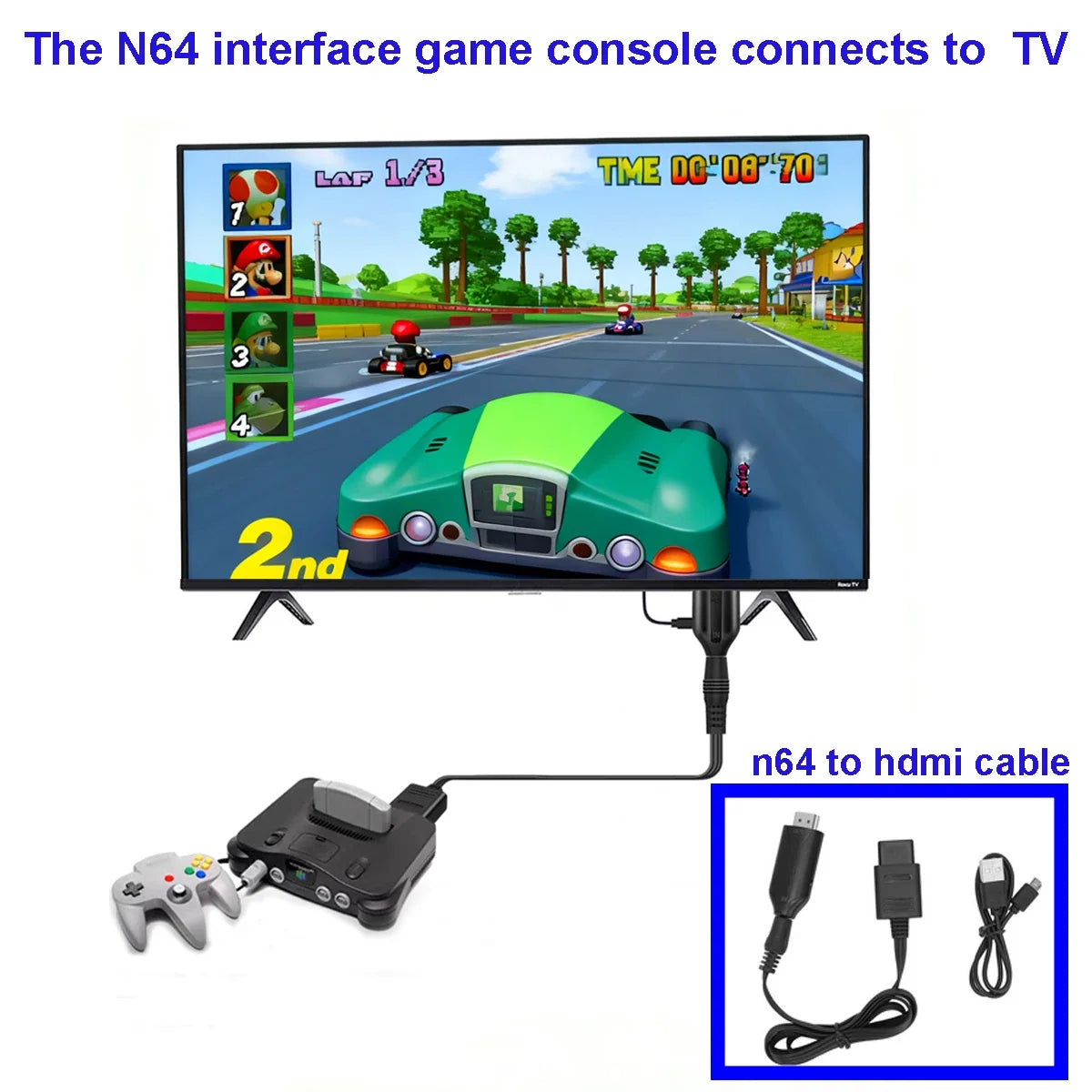 Game Console N64 to HDMI-Compatible Converter  Adapter  For Nintend 64/GameCube/SNES HDMI-compatible HDTV Adapter cable 1.8m