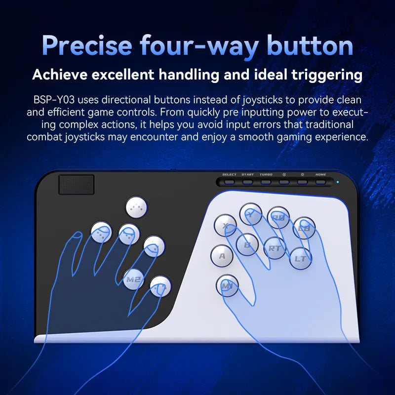 Leverless Hitbox Arcade Fighting Controller NS Xbox PS5 PC Switch Compatible Button Gamepad for Fighting Games