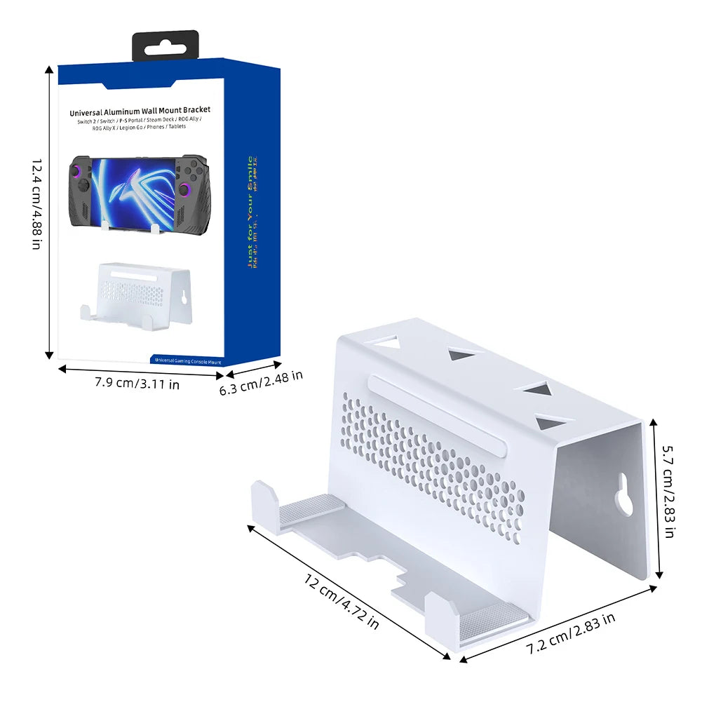 Wall Stand Holder Space Saver Console Dock Bracket Stable Wall Storage Stand for ROG Ally X/PS5 Portal/Steam Deck