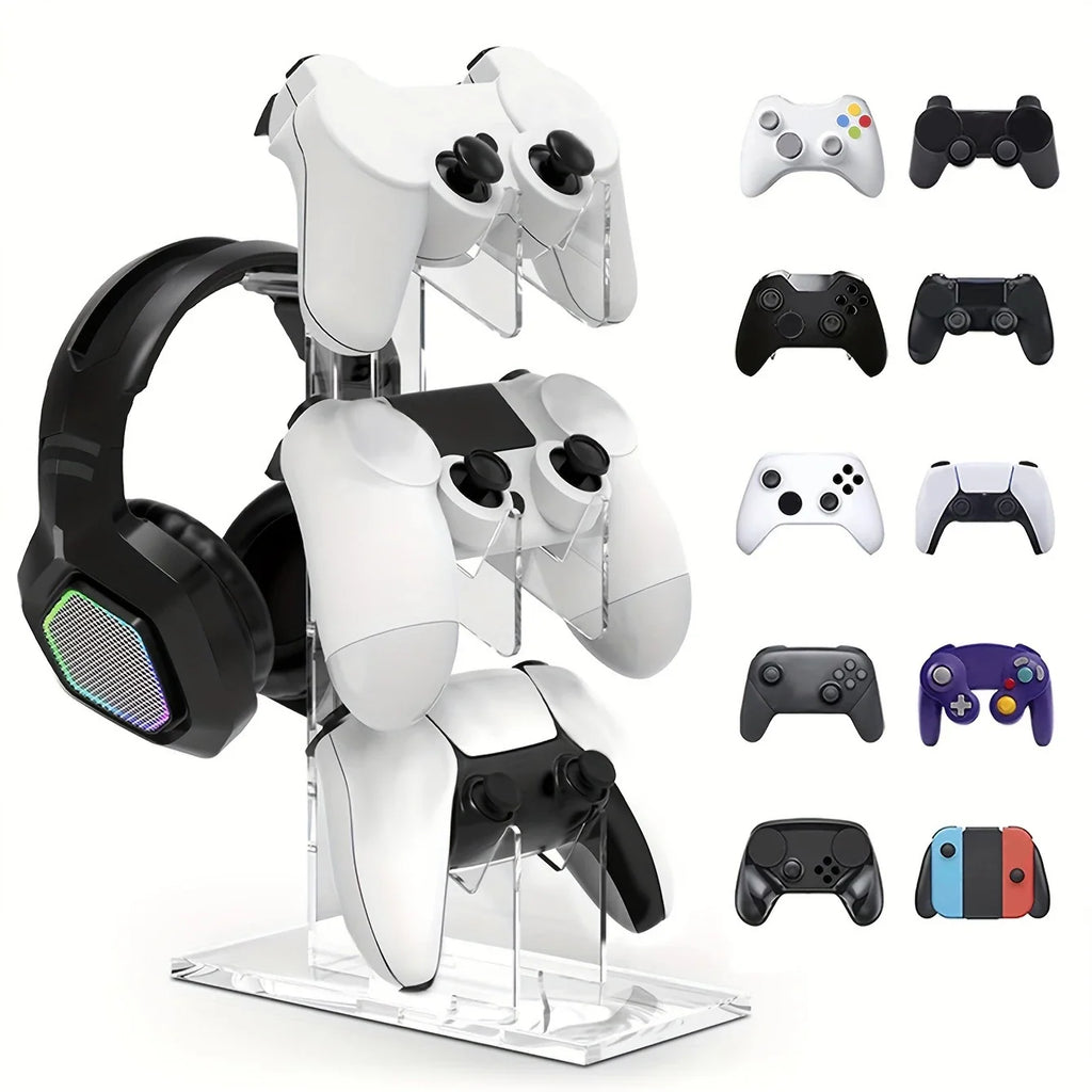 PS5 PS4 3-Layer Controller & Headphone Holder, Universal Stand