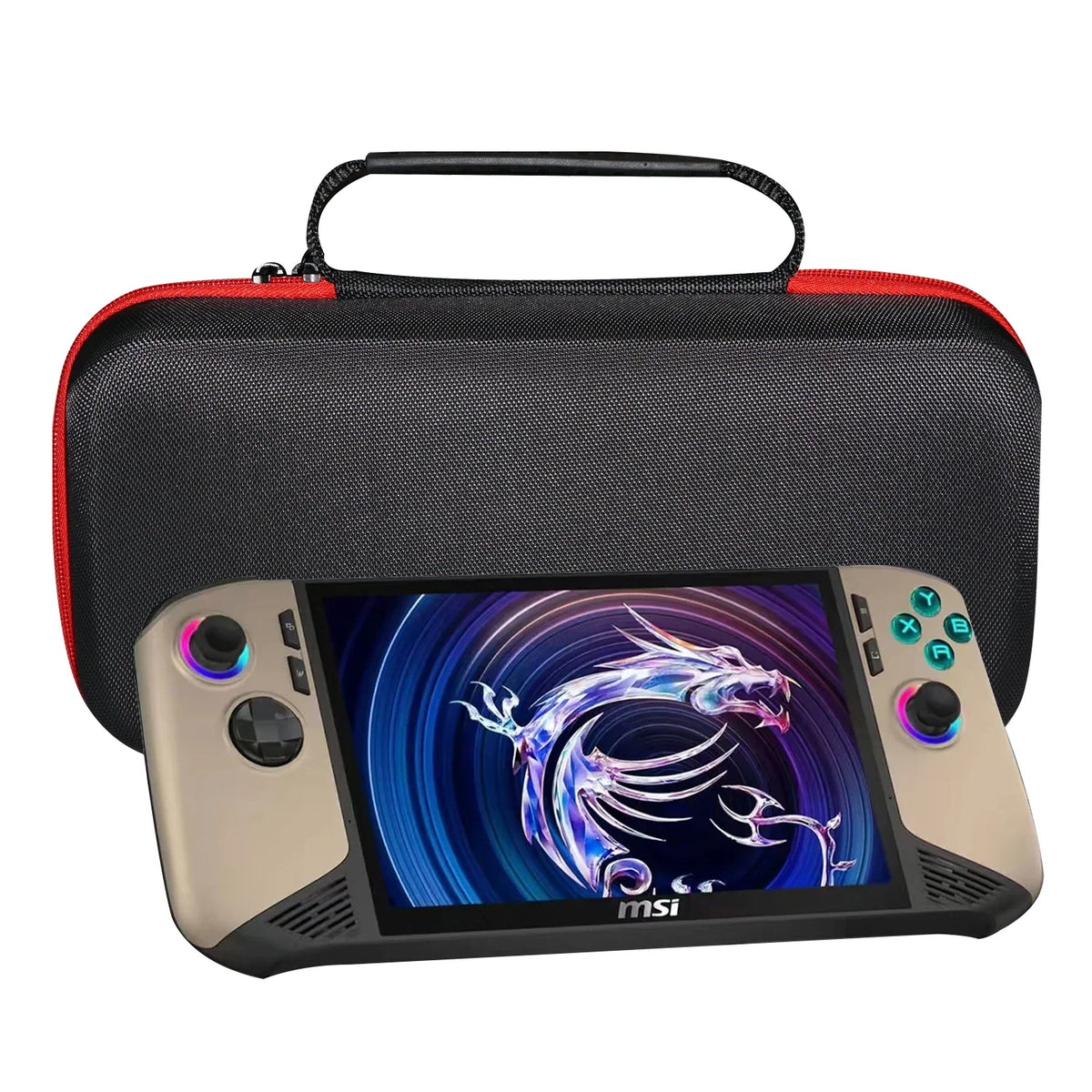 Shockproof Nylon Carry Bag TPU Protective Cover For MSI Claw 8 AI+ Handheld Game Console Portable Storage Hard Case Kickstand