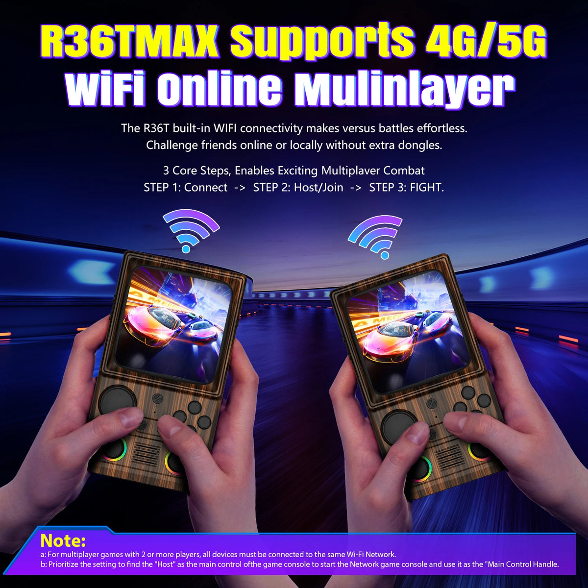 R36T MAX Retro Handheld Console, 18000+ Games, 4-Inch IPS