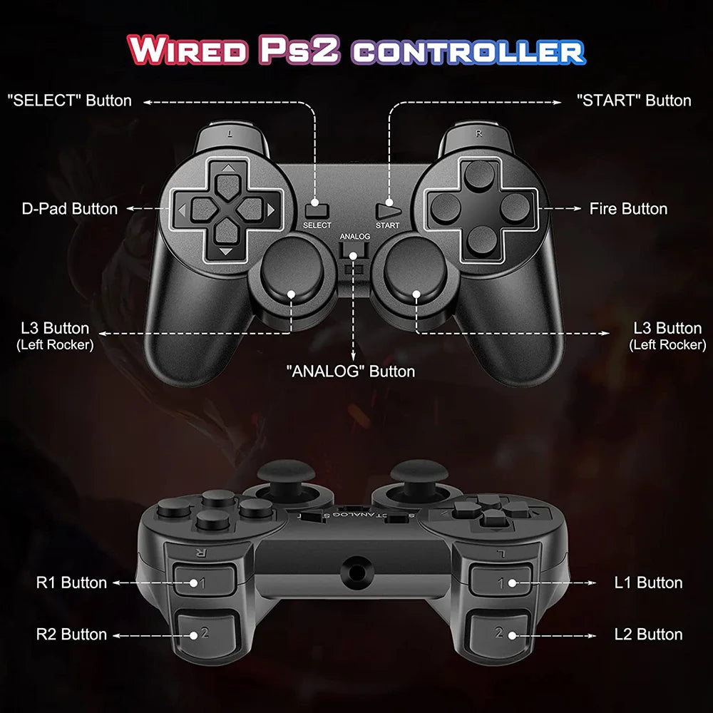 Wired Controller Gamepad for PlayStation 2 PS2 Joystick