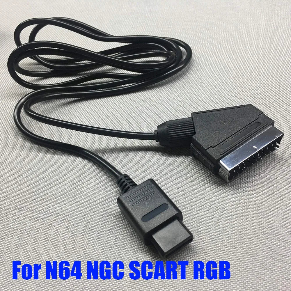 For N64 NGC SFC AV Cord For Nintendo Super Gamicom Gamecube Console Video Cable Extention Line 1.8m RGB Scart Cable