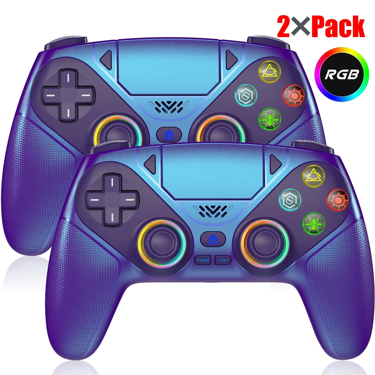 Controller For Playstation 5 PS5/PS5 Pro/Slim/PC,RGB Wireless BT Game Joystick Hall Effect 6 Axis Gyro Dual Shock Turbo Gamepads