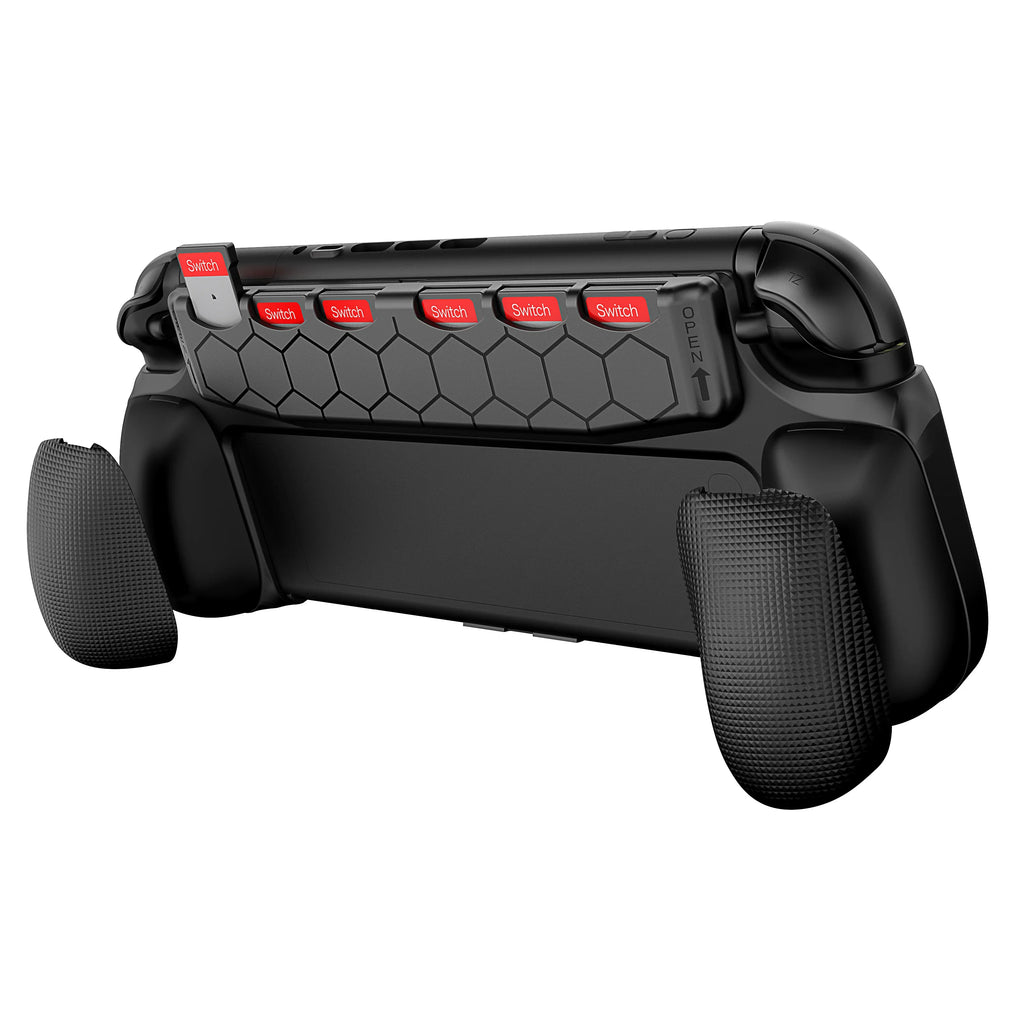 TPU Hand Grip STK-S2B02 for Switch 2 Console with Ergonomic Design,Game Card Case & 2 Extra Grip Pads