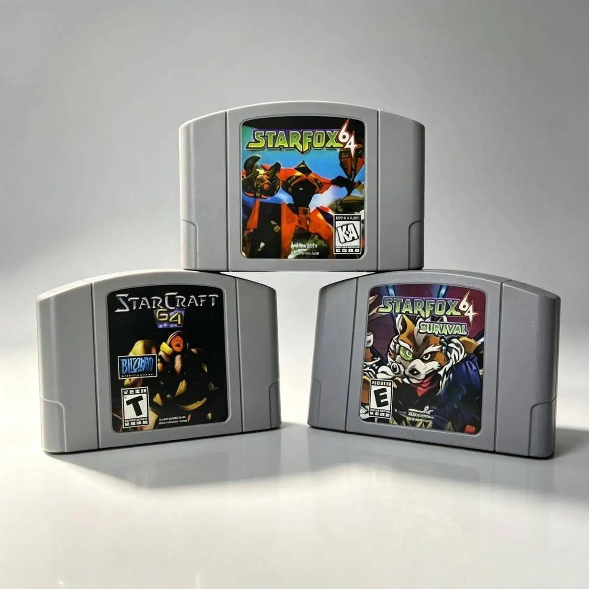US Vintage Retro N64 Game Cartridge, Star Craft 64，STARFOX 64，Video Game Card Compatible with N64 English Game Cassette
