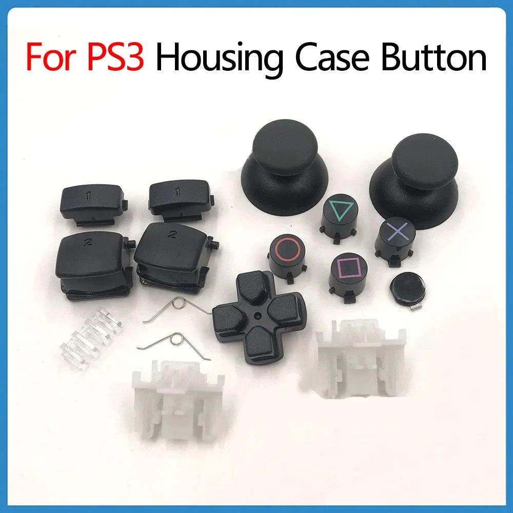 1Set For PS3 Housing Case Button For Sony Playstation3 PS3 Mushroom Head ABXY Key Joystick Full Set Game Part Repair Replace