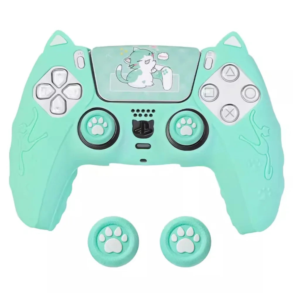 Cat Silicone Skin for PS5 Controller, Thumb Grips Protector