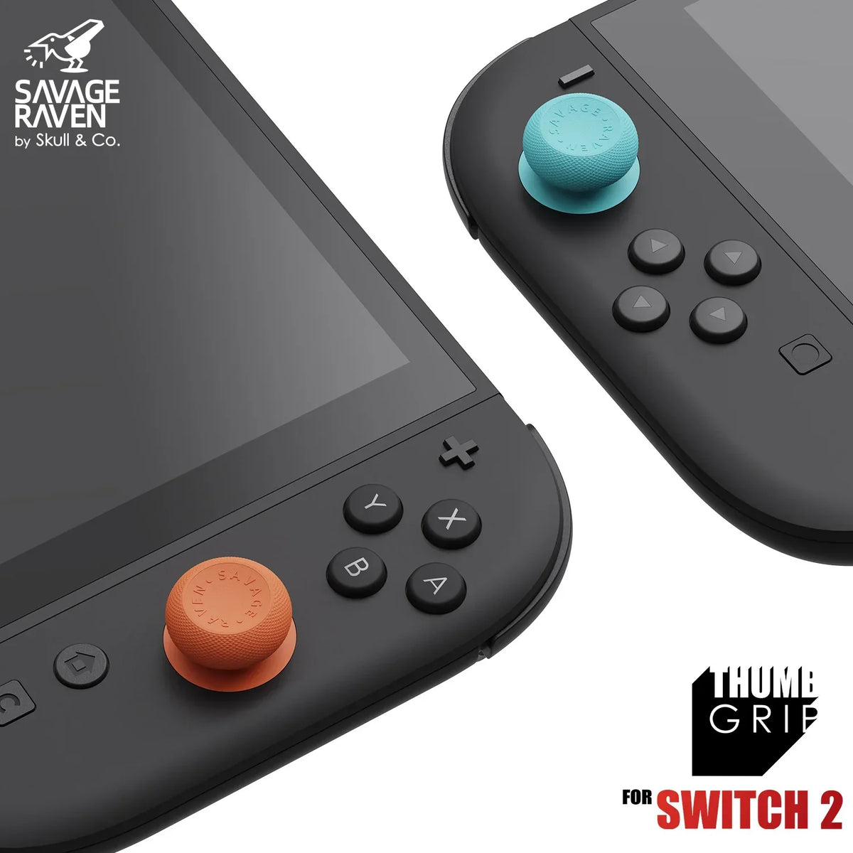 Savage Raven by Skull & Co. FPS & CQC Cap Precision Aim Anti-Sweat Joystick Thumb Grip Cover Set For Switch 2 Joy-Con Controller
