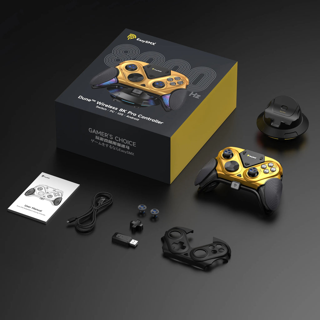 EasySMX D15 3-Modes Game Controller，Gamepad with TMR Joystick,RGB Charging Dock For Nintendo Switch,PC,ANDROID,IOS