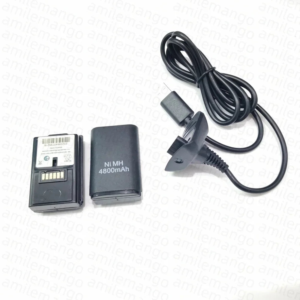 4800mAh Battery for Xbox 360 Controller, with Charging Cable