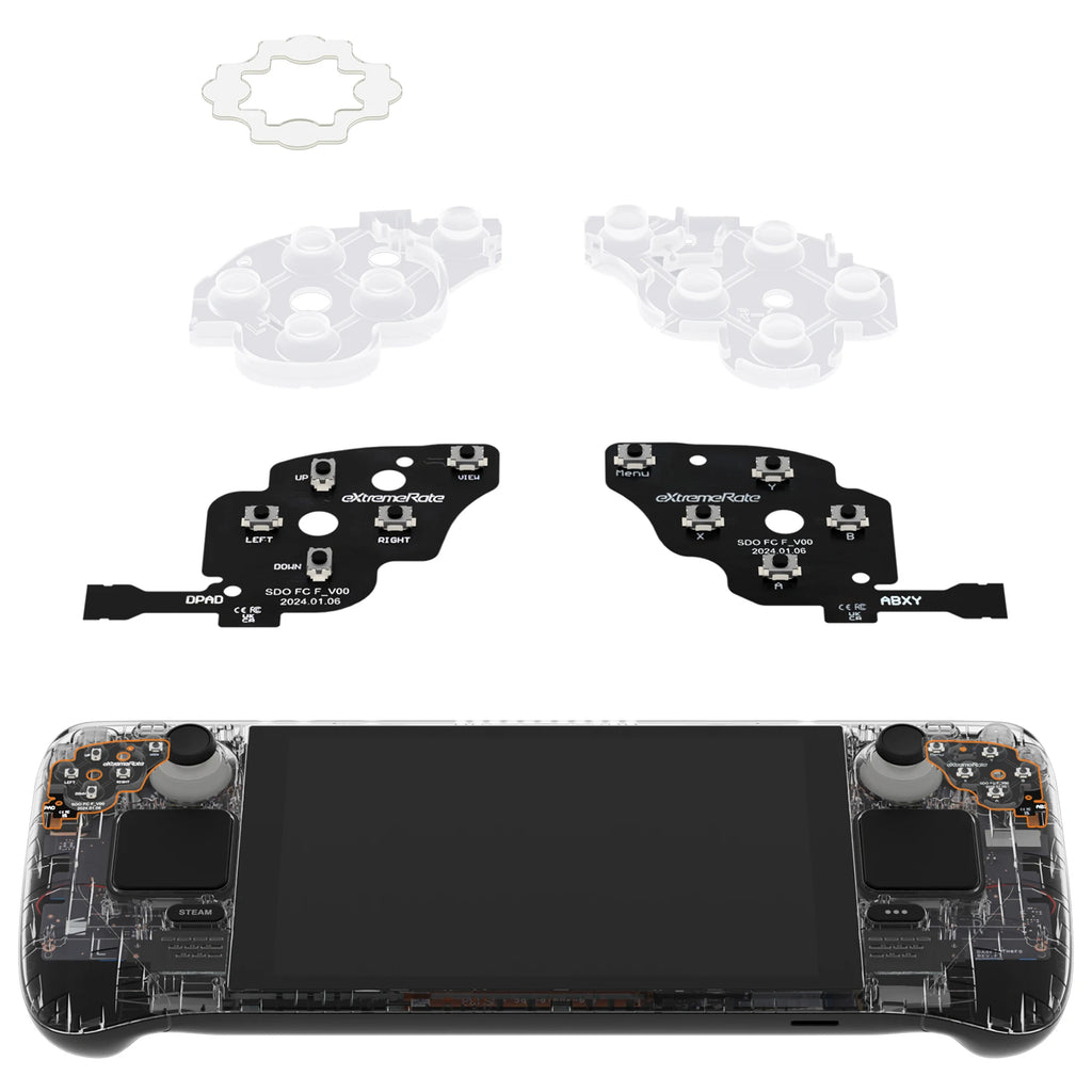 eXtremeRate Face Clicky Kit for Steam Deck OLED Handheld Console, Dpad View A B X Y Menu Keys Face Buttons Mouse Clicky Kit