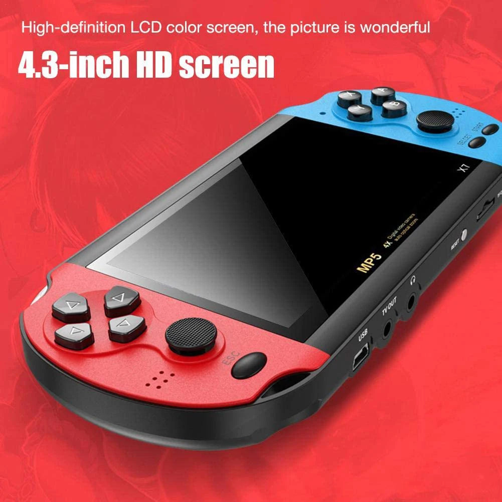X7 Handheld Retro Console with 4.3-Inch Screen and 1,000 Games