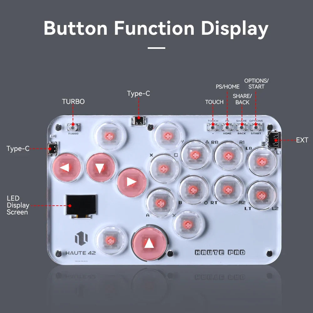 Haute42 S Series Mini Hitbox Controller for PC/PS4/PS3/Switch
