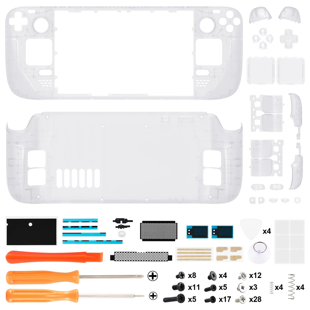 eXtremeRate Steam Deck Clear DIY Shell, LCD or OLED