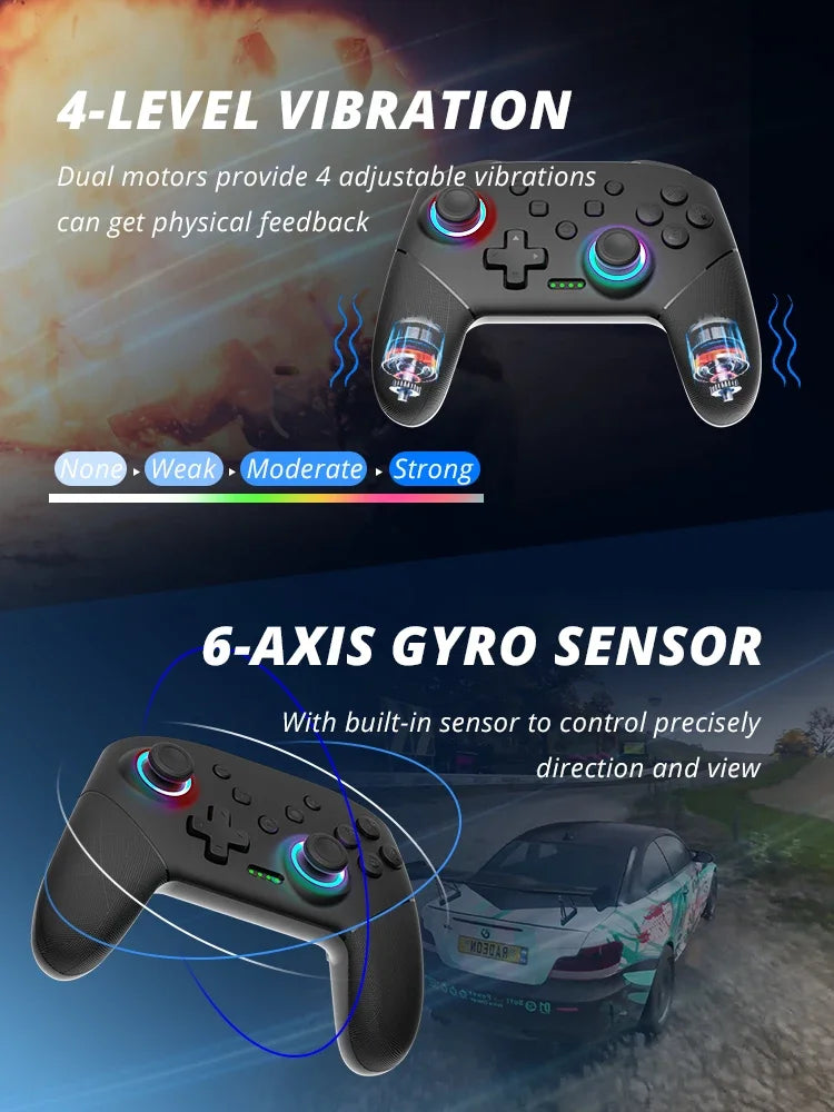 DATA FROG Pro Controller for Switch, OLED, Lite, 1000mAh