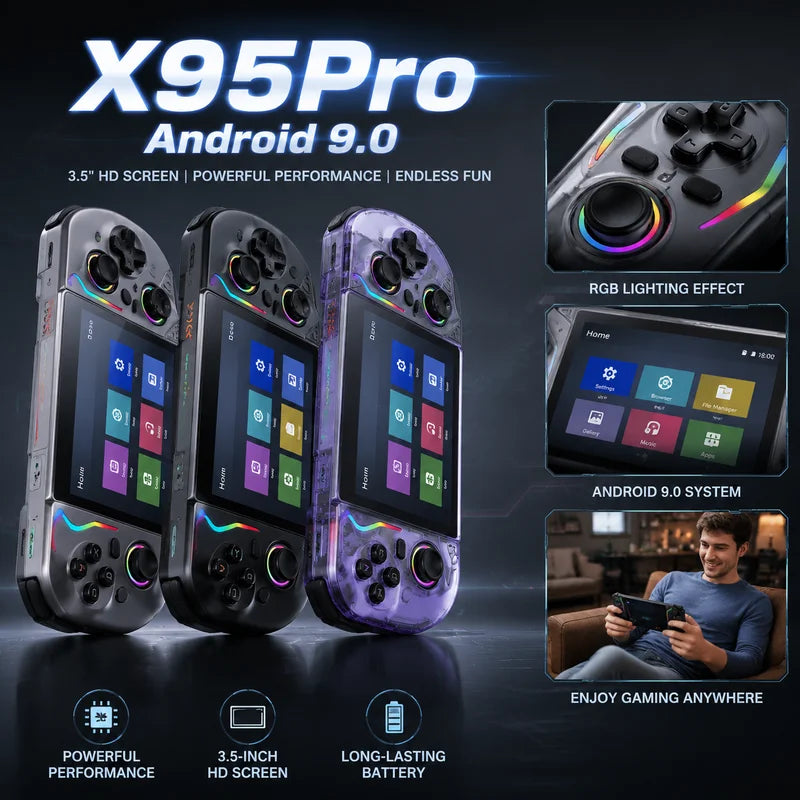 Handheld Gaming Consoles X95 Pro Open Source Android Dual System Dual Joystick Retro Portable Video Game Player For Adults Use