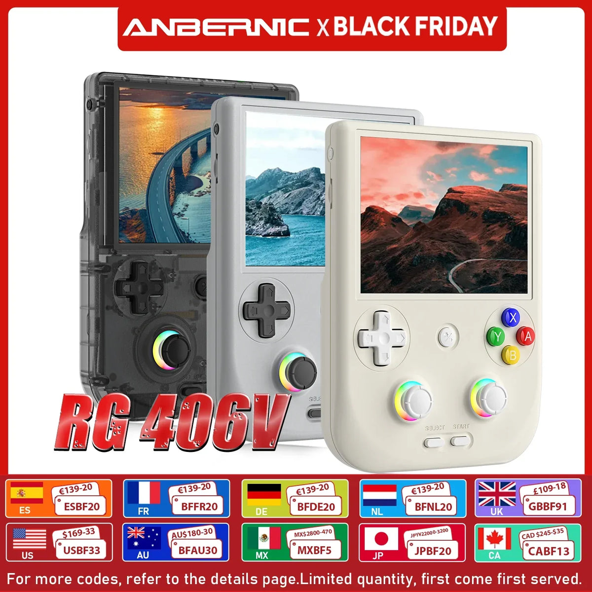 ANBERNIC RG406V Handheld Game Console 4 Inch IPS Touch Android 13