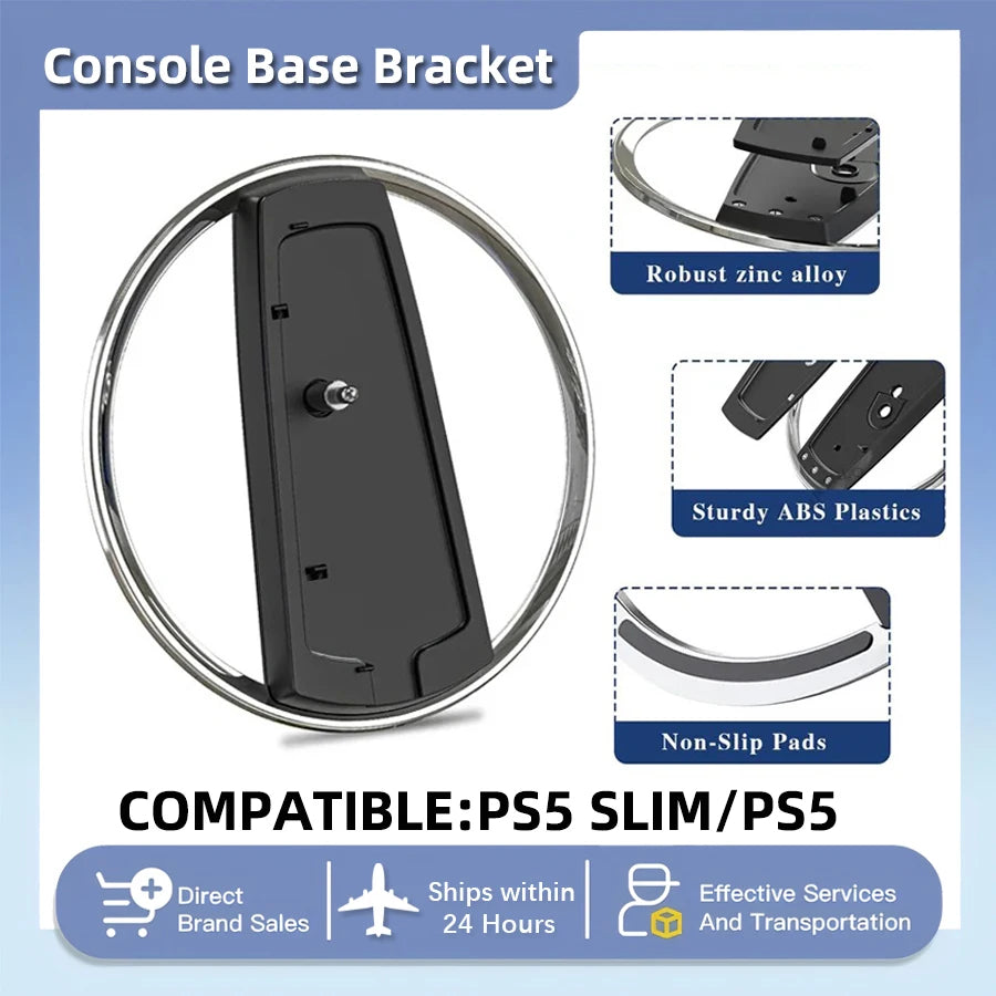 For PS5 Slim Vertical Stand Game Console Base Bracket Metal For PS5 Slim PS5 Vertical Stand Holder Disc / Digital