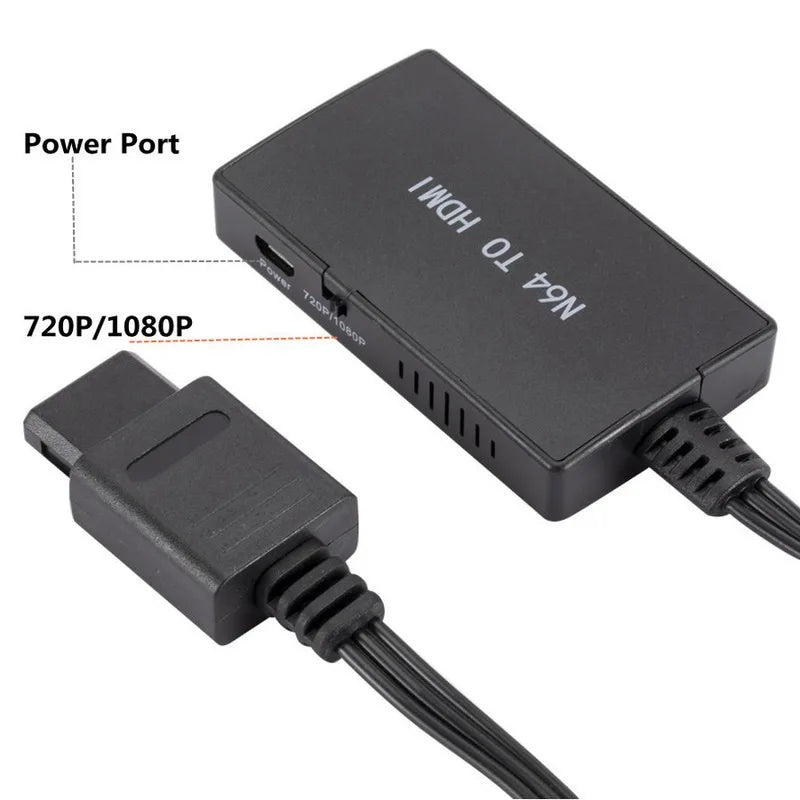 GRWIBEOU HDMI-compatible Adapter Cable N64 to HDMI-compatible Adapter 720P/1080P N64 HD Switch Converter For N64/SNES/GameCube