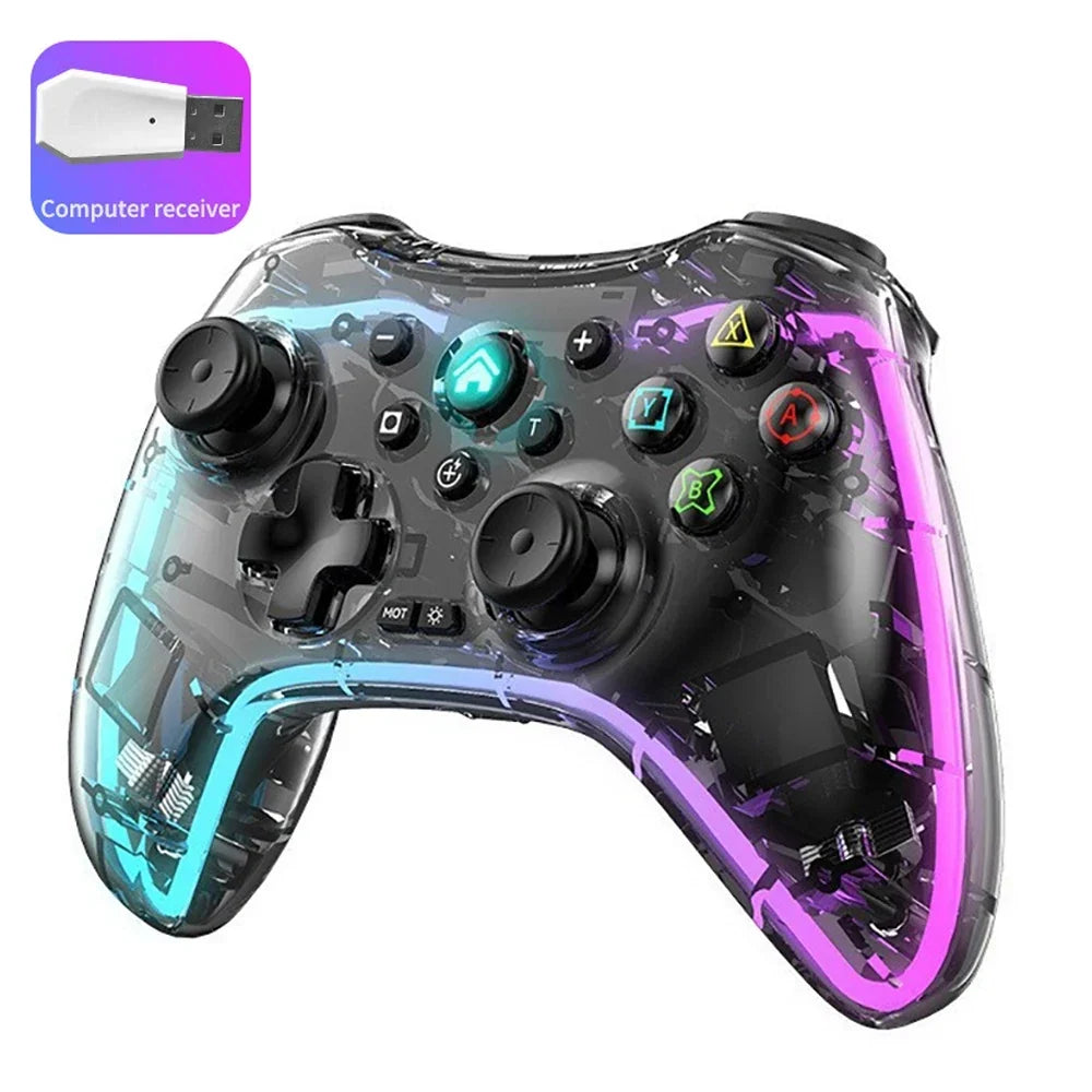Wireless Controller for PS4 PS3 PC with RGB Lighting, Bluetooth