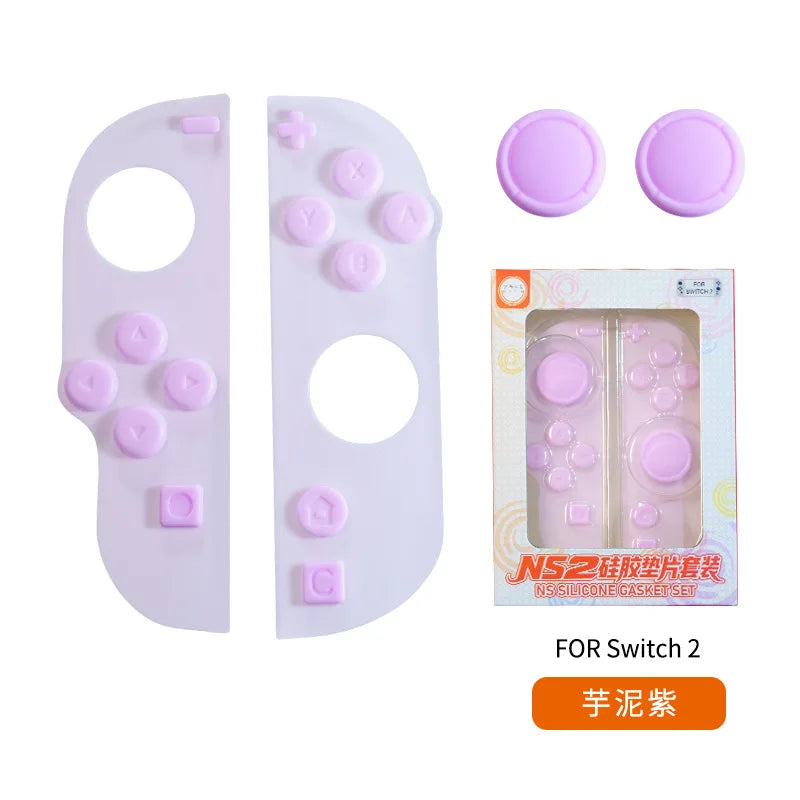 Silicone Gasket Set Compatible with Switch 2, Soft Button Pad Controller Grip Kit, Anti-Slip Joystick Cover for Controller