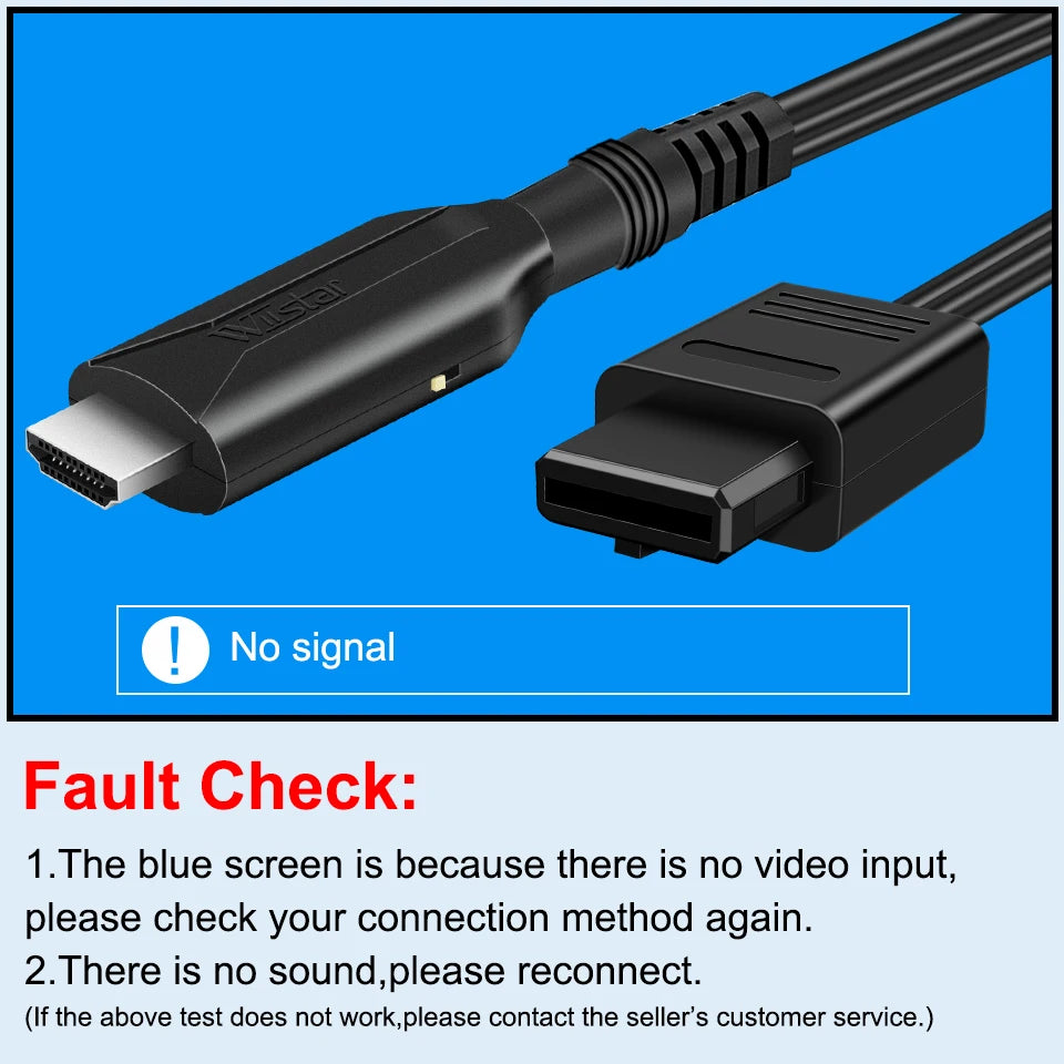 N64 to HDMI-compatible cable Converter Adapter,for Nintend 64 & Super SNES and NGC,Digital Cable,Restore Game Screen