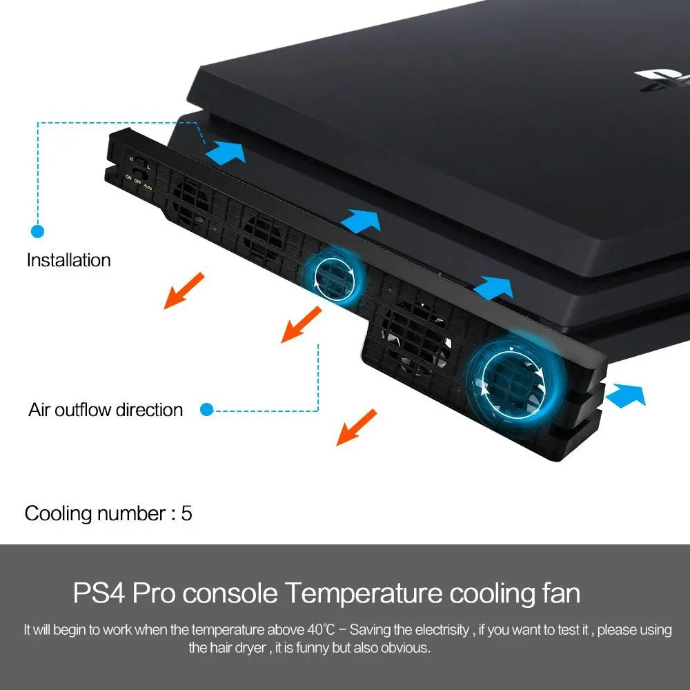 Fan Cooling Cooler For Sony PS4 Pro Slim Game Console Playstation Play Station PS 4 Accessory Stand Support Base Holder Consola