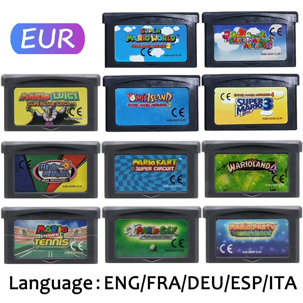 EUR Version GBA Game Cartridge 32 Bit Video Game Console Card Series Super  Wario Land4