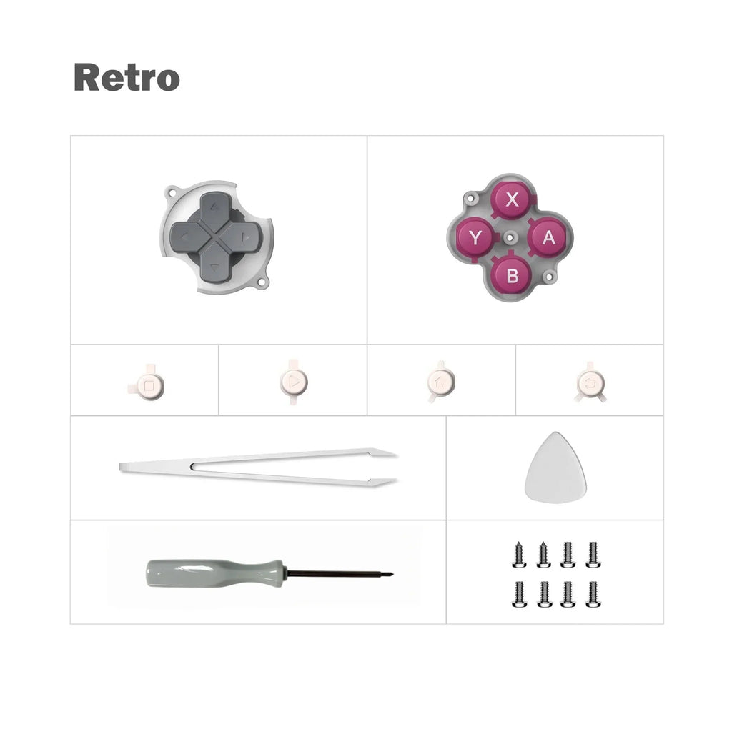 Retroid Pocket Nova Button Replacement Kit, Crystal D-pad & ABXY