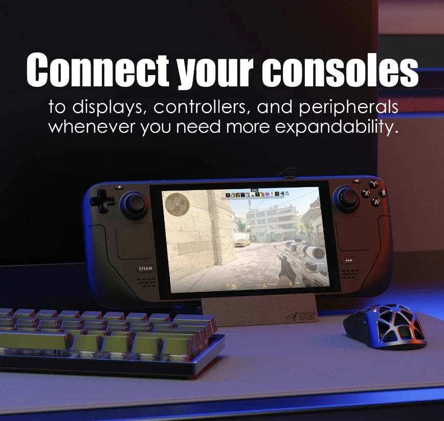 Savage Raven by Skull & Co. Charging Dock for Steam Deck/ROG Ally/ROG Xbox Ally Multi-port Type-C Docking Hub With Core