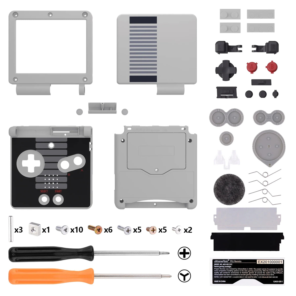 eXtremeRate Custom Replacement Housing Shell for Gameboy Advance SP (GBA SP) - Classic Series