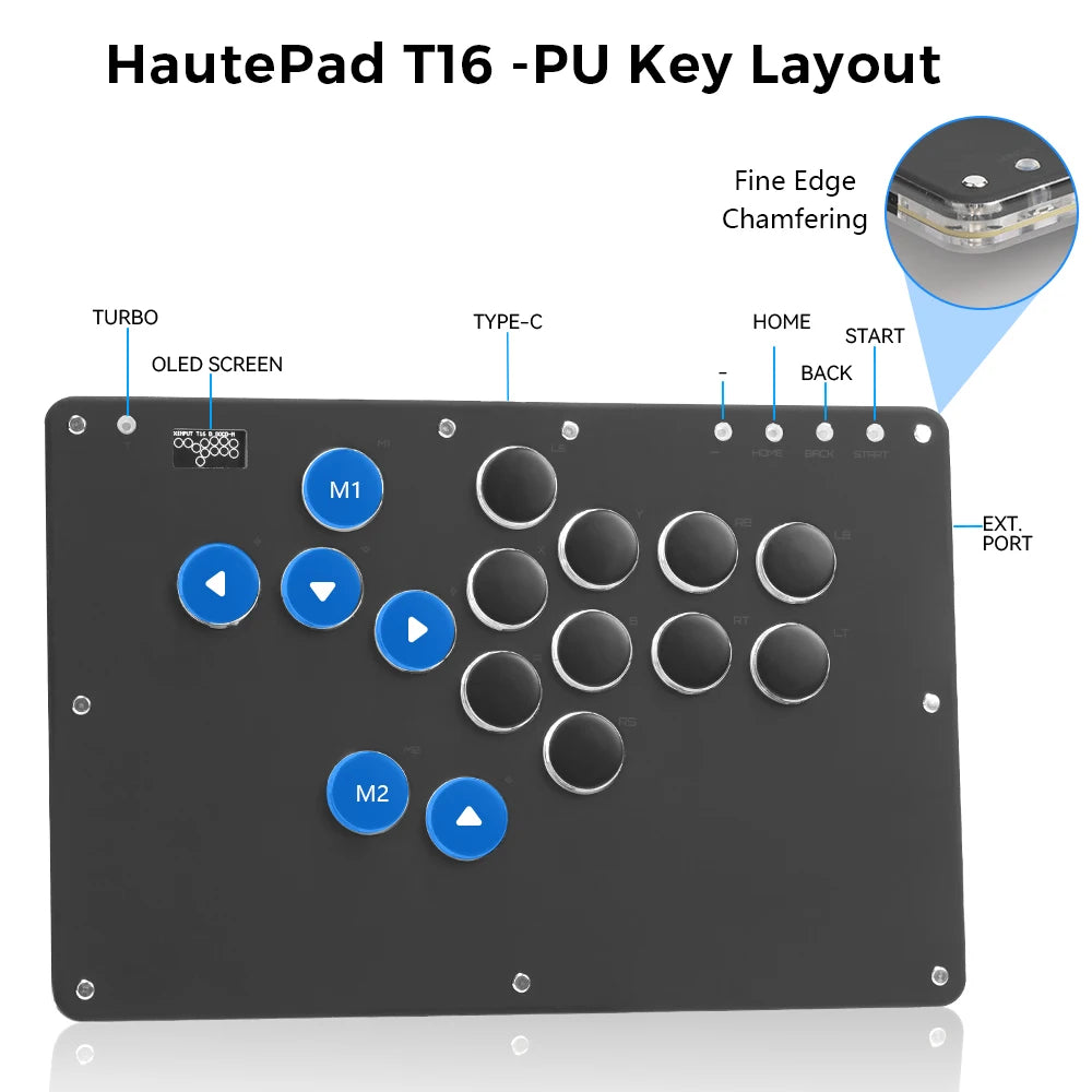 Haute42 Arcade Joystick Hitbox Leverless Arcade Controller For PC/ PS4/PS5 Hitbox Fightstick Leverless Arcade Stick Controller
